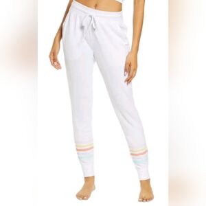 BP Womens White Retro Stripe Elastic Tie Waist Jogger Sleepwear Pants Size M